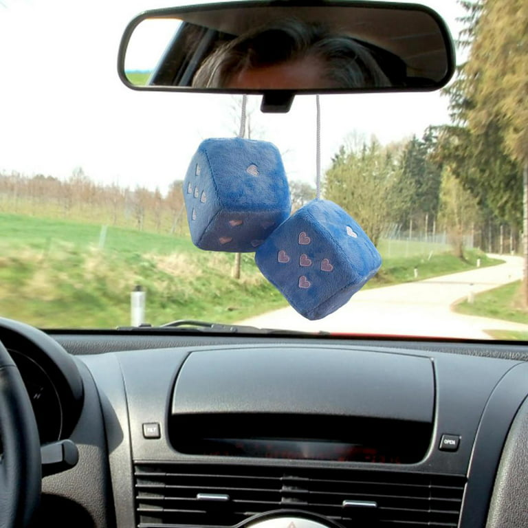 Tohuu Car Mirror Dice Plush Dice with Heart-Shaped Dots for Car