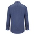 thumbnail image 6 of Men’s Long Sleeve Denim Shirt Jacket Lapel Solid Color Casual Spring Fall Top, 6 of 9