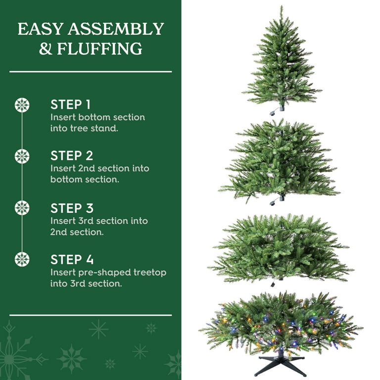 9' Pre-Lit Milford Pine Green Artificial Christmas Tree with