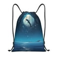 thumbnail image 1 of Fotbe Night Sky Moon Dolphin Bolsa Mochila con Cordón Estampada, Bolsa de Gimnasio Deportiva, Bolsa Cinch, Bolsa con Cordón para Hombres y Mujeres-Small, 1 of 6