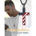 thumbnail image 4 of U7 Stainless Steel Patriotic Black Cross Necklace for Women Men Fashion American Flag Religious Christmas Jewelry Gift, 4 of 9