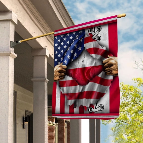 Flags Proud Polish American Flag Ripped flag Poland strong Garden Flag, Double-Sided Decorative Outdoor Flag, Patriotic Polyester Yard Flag 12 x 18 in