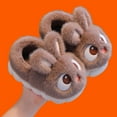 thumbnail image 6 of Fengactive Womens Bunny Face Plush Slippers 3D Ear Decor Warm Indoor Non Slip House Slippers, 6 of 9