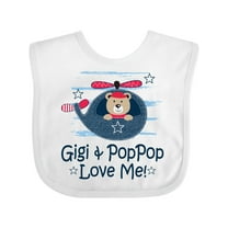 Inktastic Gigi and Poppop Love Me Boys Baby Bib