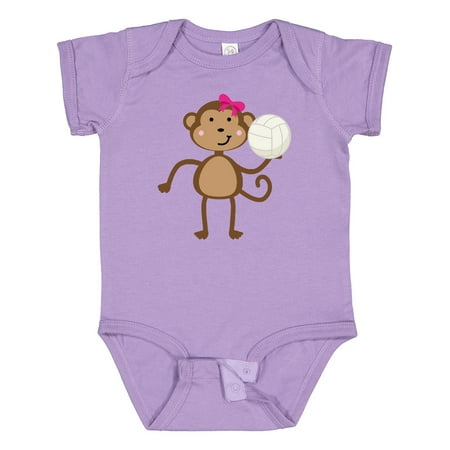 

Inktastic Cute Volleyball Girl Monkey Gift Baby Girl Bodysuit