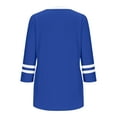 thumbnail image 4 of Njagoc3 Womens Crew Neck Half - Sleeve Top, Solid Color Striped Cuff Shirt, Sporty for Summer Workouts, 4 of 6