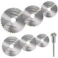 thumbnail image 1 of Ensemble de Lames de Scie Circulaire, Disques de Coupe HSS avec Mandrin, Roues de Coupe Rotatives, Kit d'Outils en Métal Souple pour Outils Rotatifs dremel, 1 of 7