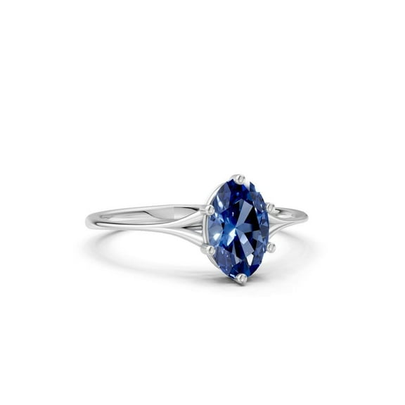 Sapphire Ring Oval cut gemstone engagement ring 925 sterling silver ring Gift for her