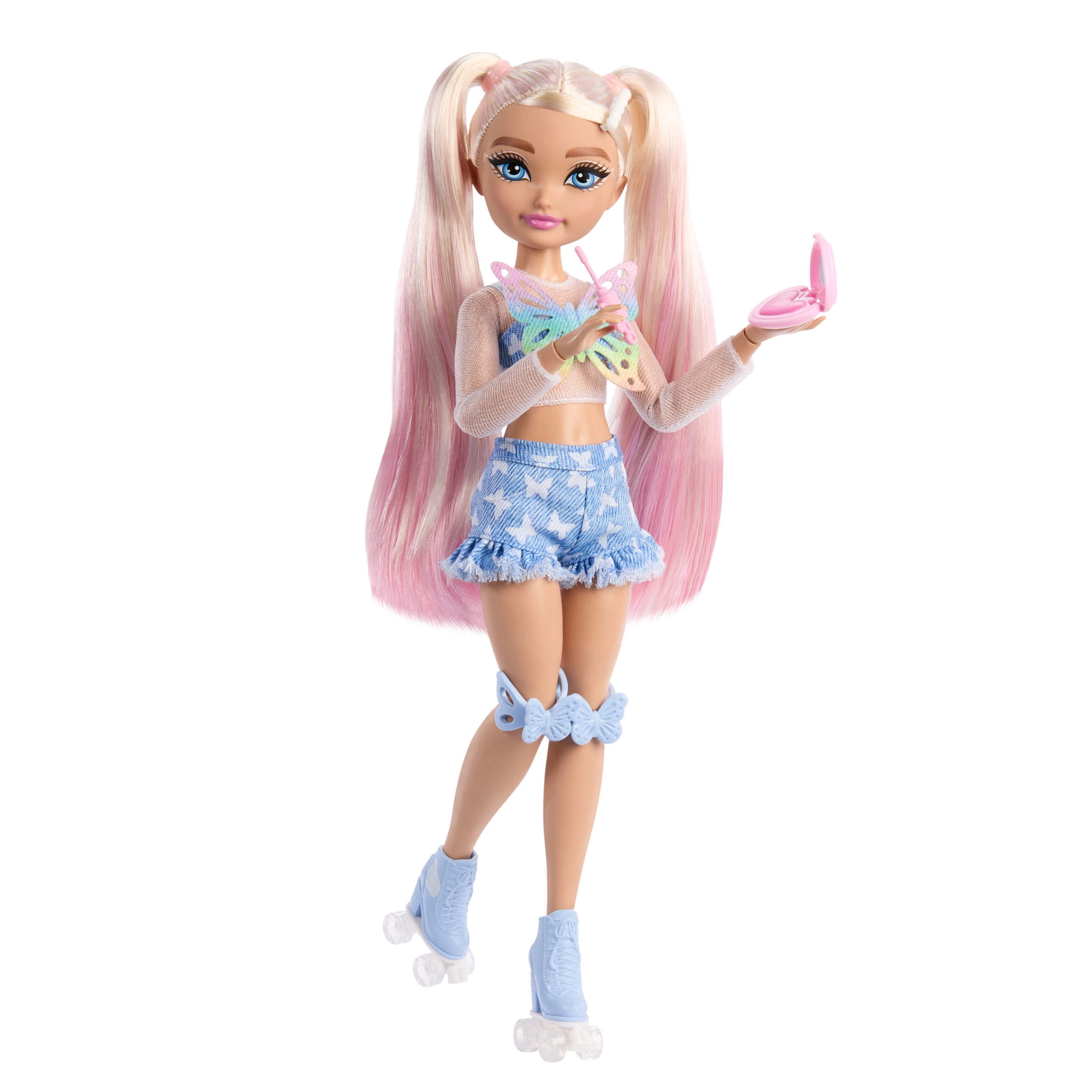 Dream Besties Barbie "Malibu" Roller Skating Fashion Doll with 9 Makeup Themed Accessories