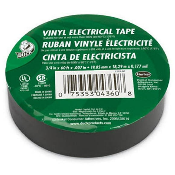 Duck 1219-60 0.75 in. x 60 ft. Vinyl Electrical Tape- Pack of 10
