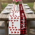 thumbnail image 4 of Valentines Day Table Runner 48 Inches, Red Love Hearts Plaid Farmhouse Bed Runner Dresser Scarves Tabletop for Indoor Outdoor Parties/Ceremony/Banquet, 13" x 48", 4 of 8