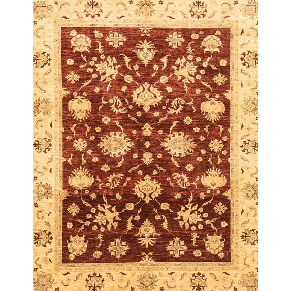 Ahgly Company Machine Washable Indoor Rectangle Abstract Saffron Yellow Area Rugs, 2' x 3'