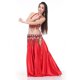 thumbnail image 5 of Falda larga maxi con cintura elástica y doble abertura para danza del vientre para mujer rojo, 5 of 9