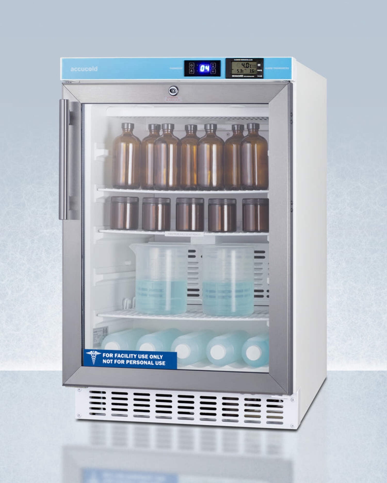Accucold ACR46GLCAL 20" Built-In Glass Door Pharmacy Refrigerator, 2.65 Cu.Ft., NIST Certified