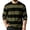 Army Green #112, variant on Men's Fall Winter Crewneck Striped Knit Pullover Sweater, Loose Fit Color Block Knit Long Sleeve Casual Top for Daily Wear , S