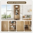 thumbnail image 4 of Corner Cabinet, 66.73'' Tall Modern Corner Bathroom Storage Cabinet with 2 Fluted Doors and Shelves, Home Space Saver for Kitchen, Living Room, Study Room (Wood Color, 66.73''H), 4 of 9