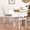 thumbnail image 5 of Peatuk Wooden Dining Chairs Set of 6 - Armless Kitchen Chairs with Solid Rubber Wood Legs, Glam Style High Back Dining Room Chairs, 41.1" High, 5 of 7