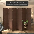 thumbnail image 2 of 7 ft. Tall Rattan Fiber Diamond Weave Privacy Screen Room Divider - Dark Mocha - 6 Panels, 2 of 6