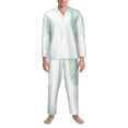 thumbnail image 3 of Lsque Gold Lines Marble Watercolor Pattern Long Sleeve Pajama Set for Men - Soft 2-Piece Sleepwear and Loungewear Set with Pockets, Comfy Nightwear-XX-Large, 3 of 7