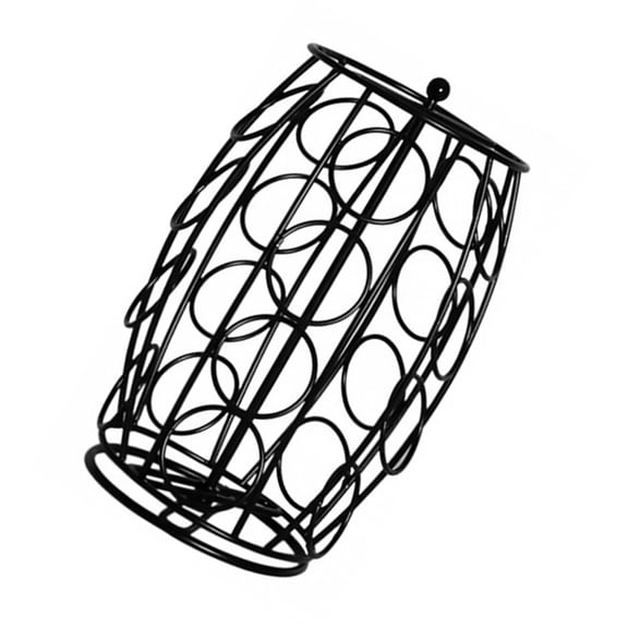 TAILTOSS 1Pcs Round Base Rotatable Coffee Storage Rack Black Metal Holder for Capsules