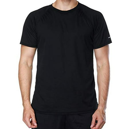 LELINTA Men Quick Dry Sport Compression Round Collar T-shirt Gym Fitness Shirt Short Sleeved Tops Tight, Blue/ Black