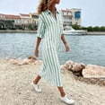 thumbnail image 4 of IUYRTFE Women's Striped Button Down Shirt Dress Long Sleeve Collared Maxi Dress with Pockets Loose Fit Casual Long Gown, 4 of 7