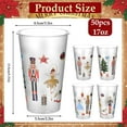 thumbnail image 3 of 50 Pcs Christmas Nutcracker Frosted Cups Bulk 17oz Shatterproof Frosted Plastic Cups Reusable Party Drink Tumblers Dishwasher Safe for Christmas Tableware$$, 3 of 10