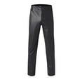 thumbnail image 6 of Luwomo Mens Leisure Pants Slim Fit Leather Pants Leggings Long Elastic Waist Motorcycle Leather Relaxed Fit Trousers Black,M, 6 of 9