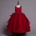 thumbnail image 2 of Vestido de princesa para niños, vestido de boda de verano, vestido de niños medianos y grandes, vestido de actuación, vestido largo, vestido de cola esponjosa, ropa de flores para niños, 2 of 5