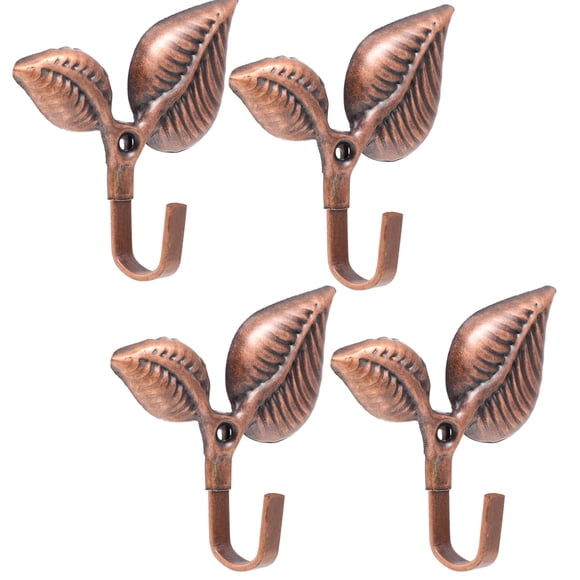 OULII 4Jgo Gancho Múltiple De Hierro Marrón Hoja Para Colgar Ropa Y Accesorios En Pared