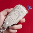 thumbnail image 4 of Key Fob Cover Case for Audi A4 A5 Q7 Q5 S4 2018 2019 Keyless Entry Remote Keychain Holder Cowhide Leather Key Protector Shell Pink, 4 of 5