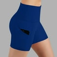 thumbnail image 4 of Jalioing High Waist Short Leggings for Women Ribbed Slim Stretchy Workout Yoga Shorts with Pocket Biker Shorts, 4 of 7