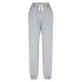 thumbnail image 4 of Wyobmus High Waisted Sweatpants for Women Cinch Bottom Joggers Casual Solid Color Oversized Workout Athletic Pants A-Gray, 4 of 8