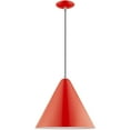 thumbnail image 2 of 1 Light Shiny Red Mini Pendant with Shiny Red Metal Shade with Shiny White Finish Inside Shade, 2 of 4