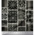 thumbnail image 1 of Soimoi Georgette Viscose Fabric Paisley,Mandala & Quatrefoil Patchwork Print Sewing Fabric Yard 42 Inch Wide, 1 of 3
