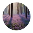 thumbnail image 4 of WYYP Purple Flowers Trees Round Tablecloth - Great for Home Kitchen/Parties/Holiday Dinner - 100% Polyester Fiber with Elastic Edge White, 4 of 8