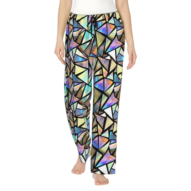 Balery Colored Glass Pantalones de pijama para mujer, pijamas ultraligeros, pantalones de estar por casa-Medium