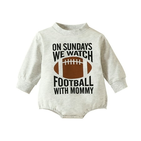 

Long Sleeve Footsie 12 Month Winter Girl Clothes Girls Boys Winter Football Prints Tops Romper Bodysuit Outwear For Kids Newborns Bodysuit 6 Months