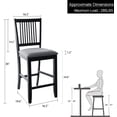 thumbnail image 2 of Duhome Wood Bar Stools Set of 2, Counter Height Chairs Farmhouse Counter Stools with Upholstered Seat Bar Stool for Kitchen Island, Black, 2 of 7