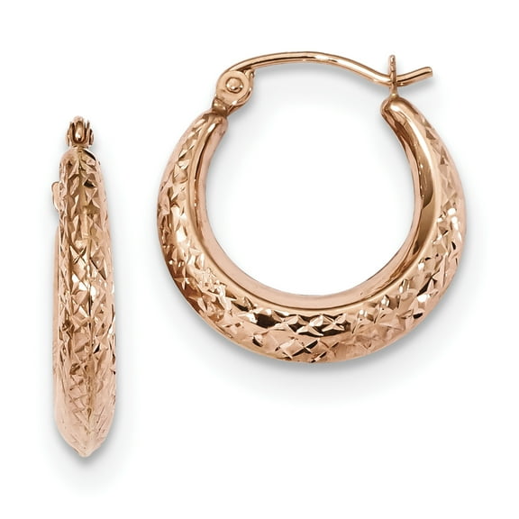 Primal Gold 14 Karat Rose Gold Textured Hollow Hoop Earrings