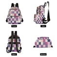 thumbnail image 4 of FORMRS Mini Backpack Purse for Women Travel Daypack Casual Shoulder Bag, Pink and Purple Plaid Pattern, 4 of 7