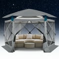 thumbnail image 4 of COBIZI Pop Up Gazebo Starry Sky Screen Tent Screen House with a mesh top for Camping, 12x12 Screen Room with Mosquito Netting, Hub Tent Instant Screened Canopy with Carrying Bag, Gray, 4 of 10