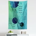 thumbnail image 1 of Abstract Tapestry, Indigo Colored Geometric Forms Rounds Waves and Plus Shapes Modern Art, Fabric Wall Hanging Decor for Bedroom Living Room Dorm, 5 Sizes, Aqua Shamrock Green, by Ambesonne, 1 of 1
