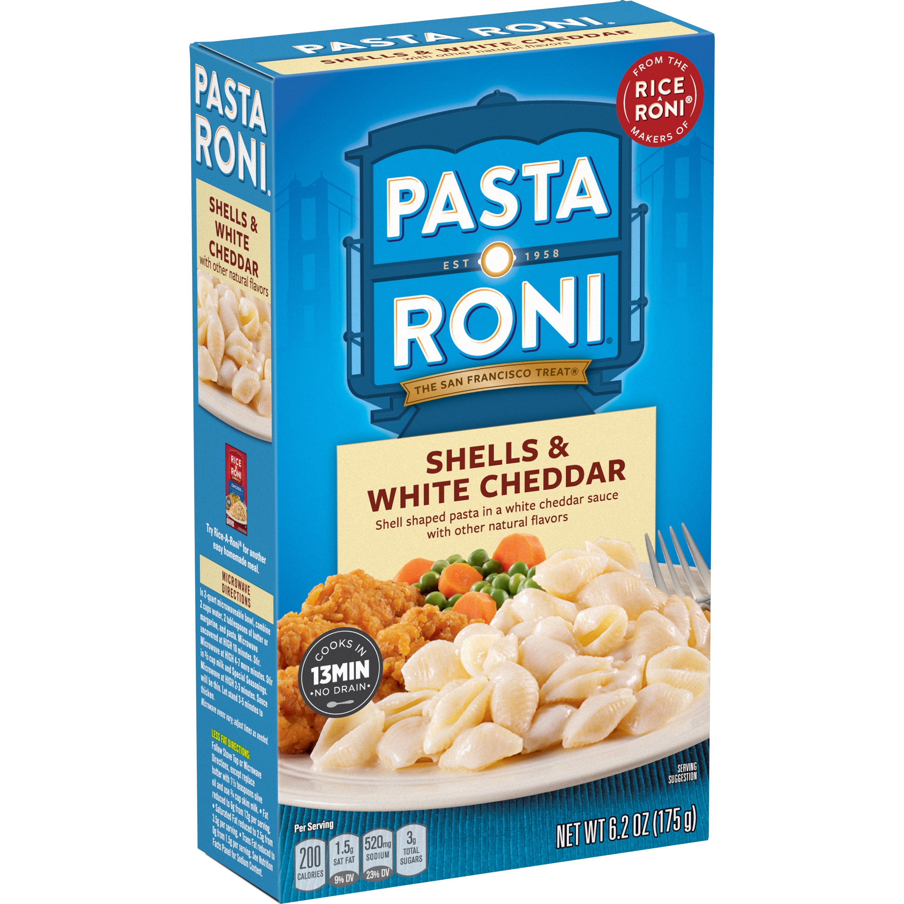 Pasta Roni Shells & White Cheddar Pasta, 6.2 oz - Walmart.com