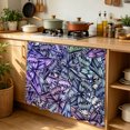 thumbnail image 6 of Purple Blue Teal Butterfly Cabinet Curtain 35"Wx35"L, Dustproof Under Sink Skirt with Self Adhesive Tape, Modern Abstract Art Cabinet Curtain Cover for Kitchen Sink, Bathroom Vanity, Laundry Room, 6 of 9