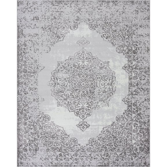 Tayse Nexus Area Rug NEX1102 Traditional White Vintage Bulbs 5' 3" x 7' 3" Rectangle