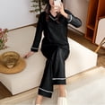 thumbnail image 2 of CQXIDFH Womens Pajama Sets Plus Size V-Neck Pajama Set with Built-in Support Long Sleeve Loose Casual Home Wear 2 Piece Lounge Set, 2 of 5