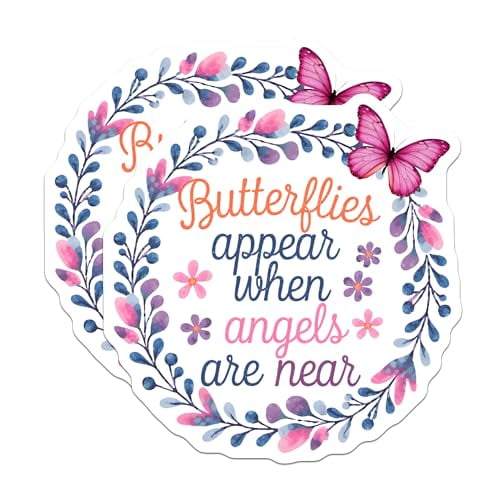 (2 Pack) Butterfly Quote Magnets - Floral Ative Magnets - Inspirational Fridge Magnets - 5" On Longest Side - for Cars, Fridges, Toolboxes - Made in USA - MAG3990