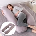 thumbnail image 4 of Almohada para embarazadas, almohada en forma de U desmontable y lavable, cojín grande, almohada de cintura, 4 of 6