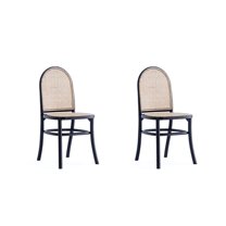 Manhattan Comfort Paragon 19.29" Wood Dining Chair in Black (Set of 2)